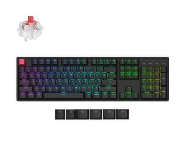 Keychron K10X Custom Mechanical SuperSwitch Red HS RGB Alu FullSize - 1507471 - zdjęcie